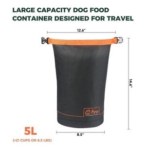 FXW 5L Travel Dog Food Travel Kibble Waterproof Kibble Storage Bag RV Road Trips